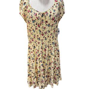 By & By Yellow Floral Smocked Waist Ruffle Dress – NWT Size XXL